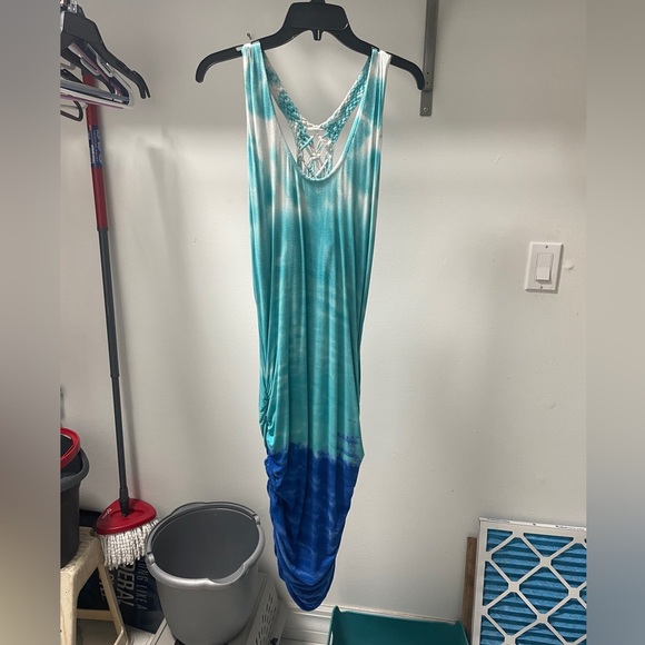 FINAL PRICE - Blue and Turquoise Flow Dress - Picture 3 of 3